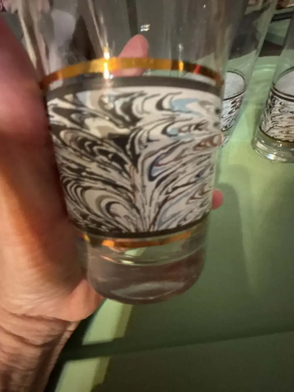 Vintage Anchor Hocking Corp Marbled Glass Tumbler Set of 4